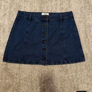 Forever 21 Dark Blue Button-Front Mini Skirt